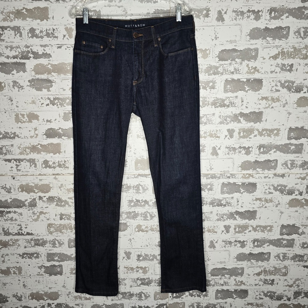 Mott & Bow Jeans Mens 31x32 Dark Blue Wash‎ Slim Fit Straight Leg Mosco Denim